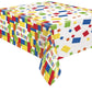 Vibrant Building Blocks Birthday Rectangular Plastic Table Cover - 54" x 84" - Premium Quality & Eye-catching Design - Perfect for Kids' Party Decor