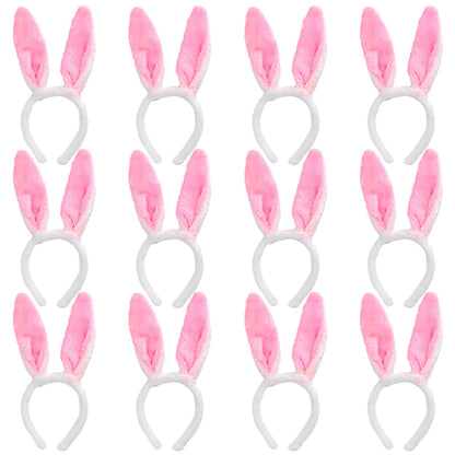 Max Fun 12PCS Easter Bunny Ears Headbands Accessory for Kids Party Favors