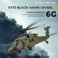 FunXylophy WL K170 RC Helicopter, 2.4G 4CH Flybarless 6-Axis Gyroscope Altitude Hovering RC Military Helicopter with Display Stand and Apron Takeoff