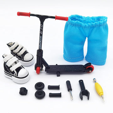 MIKEMENG Finger Scooter With Tools and Shoes - Board Accessories Pack 1 Black Toy for Kids (Black Scooter)