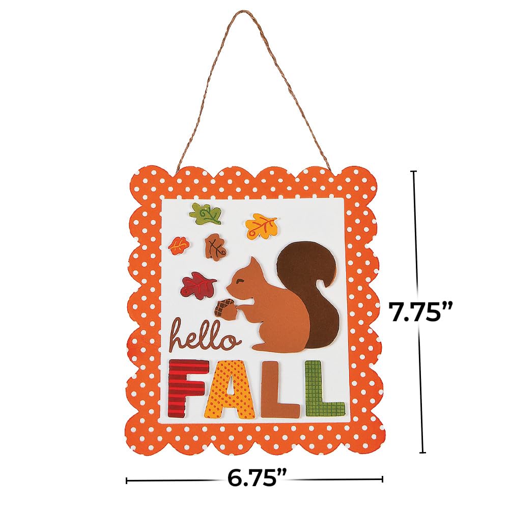 Hello Fall Sign Craft Kit - Makes 12 - Crafts for Kids and Fun Home Activities