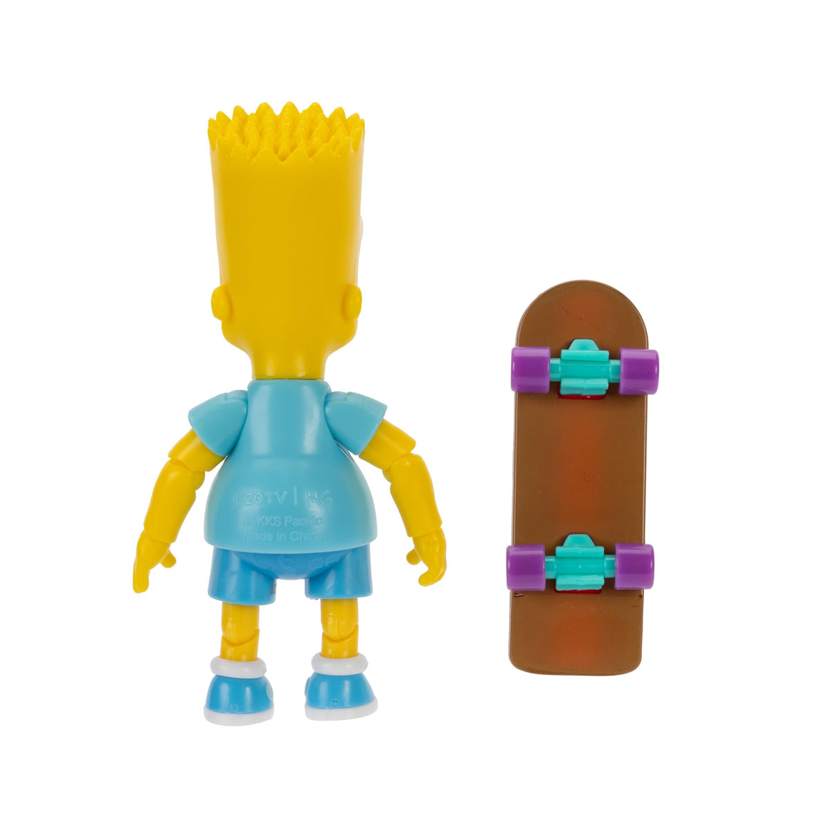 JAKKS Pacific The Simpsons 5" Scale Action Figure Bart with Blue Shirt and Skateboard Accessory Collectible Figure from Wave #4 Officially Licensed by