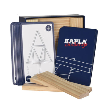 KAPLA Challenge - Wooden Construction Game 16 Building Planks and 12 Challenge Cards