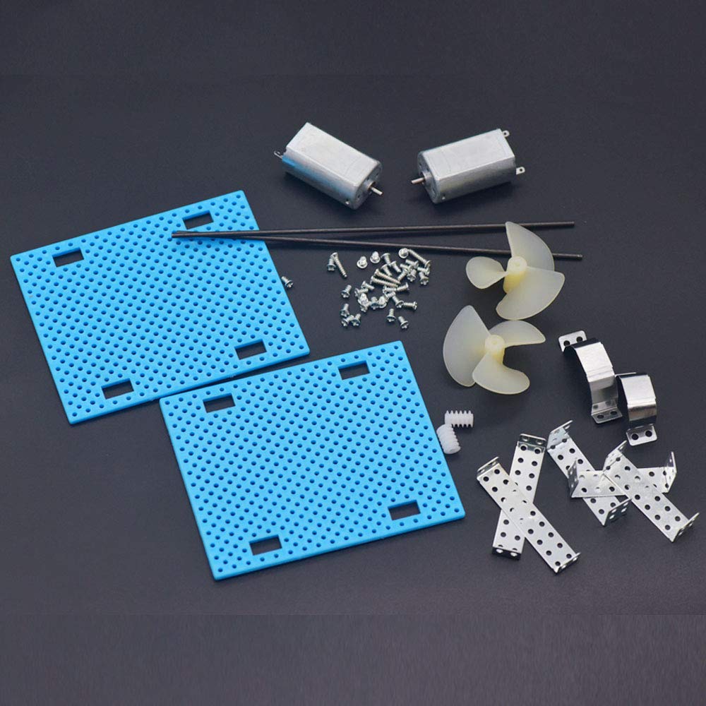 Fujiyuan 1 Package DIY Remote Control Boat Propeller Watercraft Dual Motor Shaft RC Module Hobby 180 Type Blue Base Plate