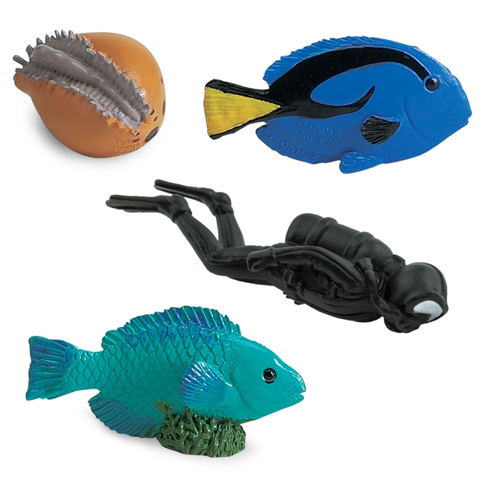 Safari Ltd. Coral Reef Toob - 11 Marine Life Figurines - Scuba Diver, Fish, Treasure, and More - Educational Toy Set for Boys, Girls, and Kids Ages 3+