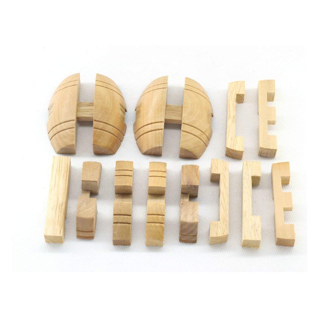 Handmade Powder Barrel Interlocking Wooden puzzle Brain Teaser Puzzles Lock Logic Puzzle Intellectual Removing Assembling Toy for Kids and Adults