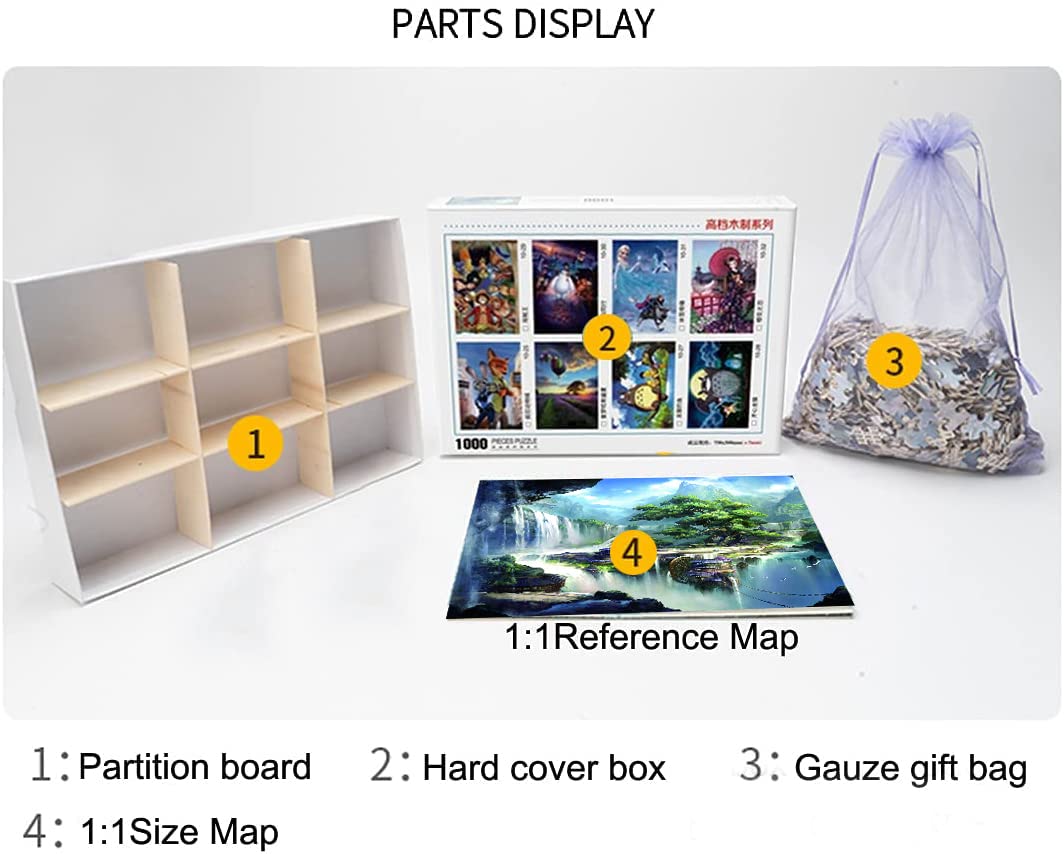 AMCJJ Wooden Puzzle 1000 Pieces for Adults, 29.5 x 19.7 in,Wonderland