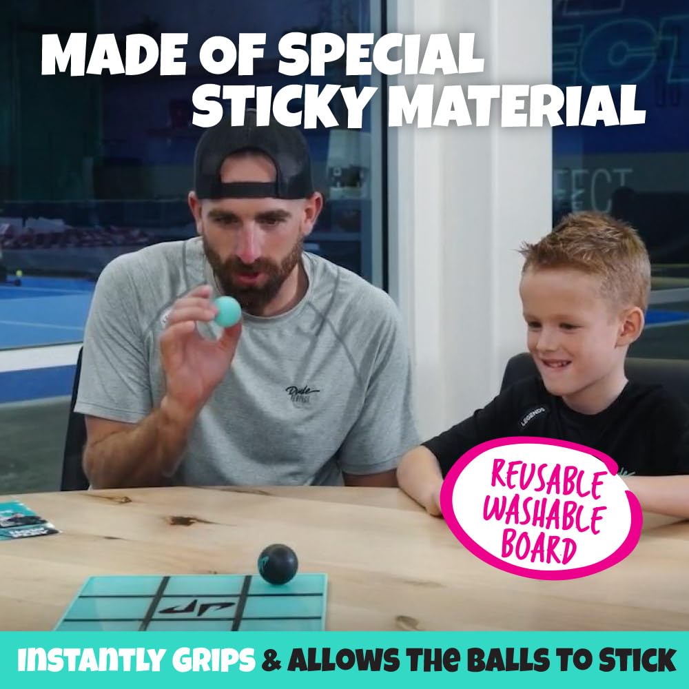 Dude Perfect Sticky Tic Tac Toe, Kids Tabletop Activity, for Family Game Night, Perfect for a Gift and Parties, 2 Players, Ages 4+