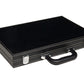 Travel Backgammon Set - Leatherette, Velvet Playing Field - 15-inch, Black/Grey