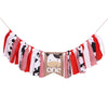 Farm Cow for First Birthday Highchair Banner - Boy or Girl High Chair One First 1st Barnyard Smash Cake Cow Western Fabric Picnic Decorations Cow