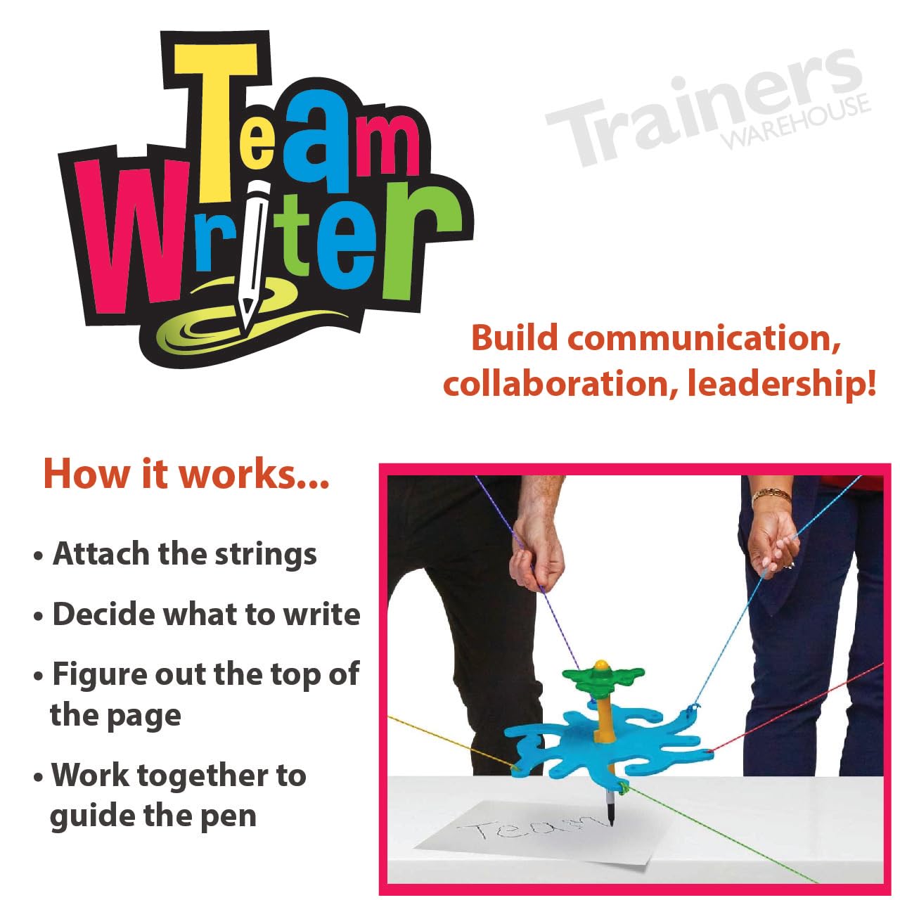 Trainers Warehouse TeamWRITER® Team Building Game | A Fun Collaborative & Challenging Activity - Perfect for Any Office or School Group