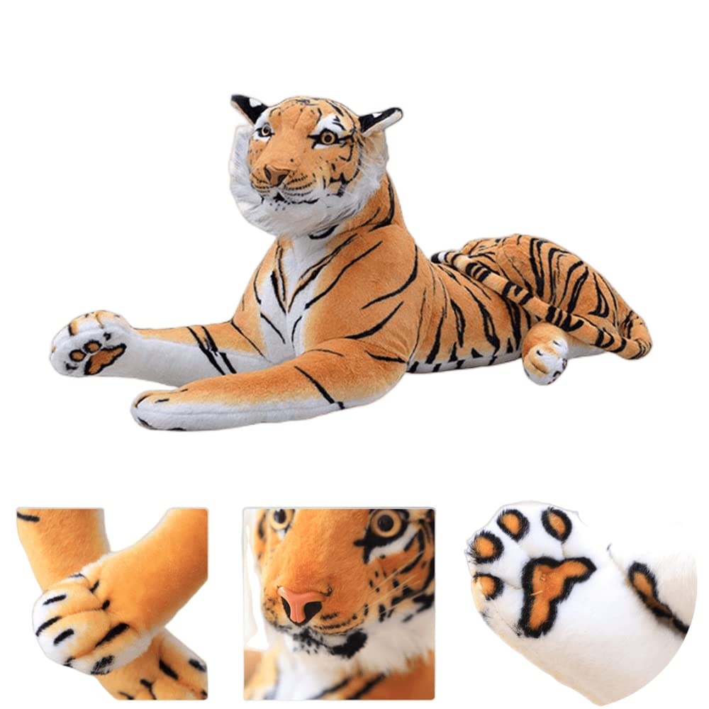 TONGMAN TONGMANSimulated Tiger Plush Toy - 23.6 inches (Including Tail Measurement) Cute Giant Tiger Plush Toy Tiger Plush Pillow Huggable Reptile