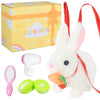 lonfypeng Hopping Rabbit Interactive Electronic Pet Plush Bunny Toy with Sounds and Movements Animated Walking Wiggle Ears Twitch Nose Gift