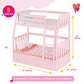 Our Generation - Pink Bunk Bed - Butterfly Themed Bed Set - Accessories for 18 Inch Dolls - Pretend Play - Toys for Kids 3 and Up - Dreams for Two