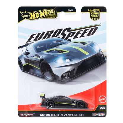 Hot Wheels Aston Martin Vantage GTE Premium Collector Car Culture Euro Speed Series 1:64 Scale Collectible Die Cast Metal Toy Car Models with Rubber