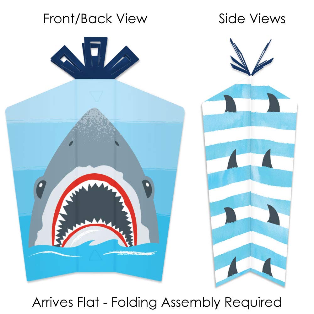 Big Dot of Happiness Shark Zone - Table Decorations - Jawsome Shark Party or Birthday Party Fold and Flare Centerpieces - 10 Count