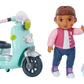 Baby Born MINIS Playset - Medium Tan Skin Tone Doll with Brown Eyes, Scooter & Helmet Accessory, Includes Reusable Carrying Case for On-The-Go