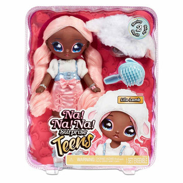 Na Na Na Surprise 11" Fashion Doll Lila Lamb, Soft, Poseable, Pink Hair, Adorable Animal-Inspired Lamb Hat Outfit & Accessories, Gift for Kids, Toy
