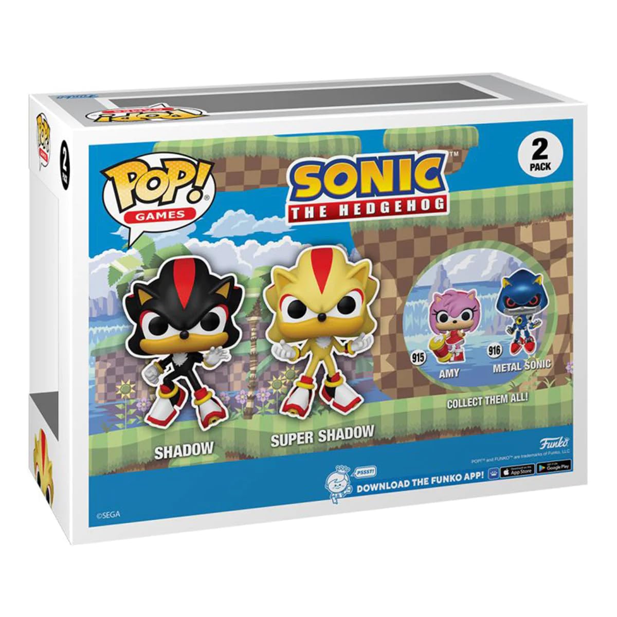 Funko Pop Games Sonic The Hedgehog Shadow & Super Shadow Glow in The Dark 2 Pack Exclusive