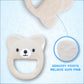 VBRS Baby Teether, Safe Chew Toy for Infants, Soothing Relief for Teething Pain, Cute Animal Shape, Easy Grip for Tiny Hands (Beige Cat)