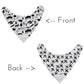 Pickle & Olive Reversible Baby Teething Bibs - Attached Heart Shaped Teether - Monochrome - Set of 2