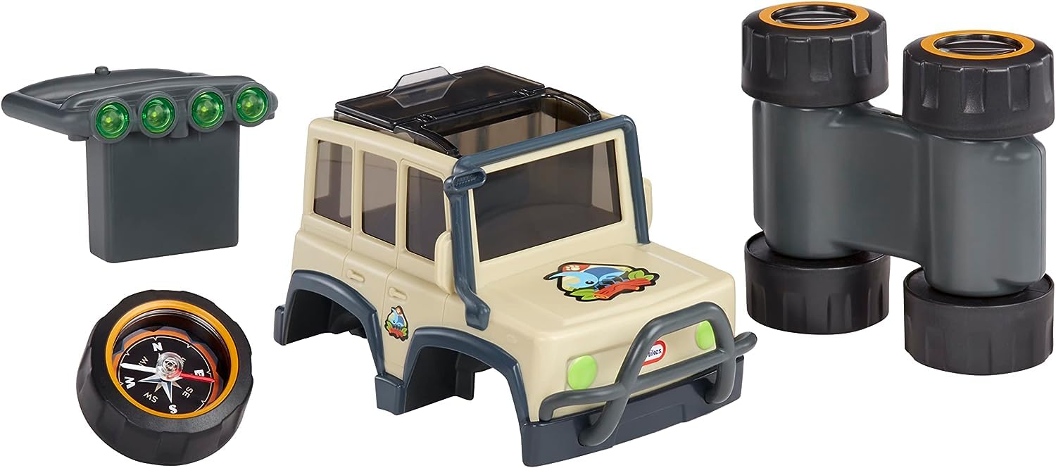 Big Adventures Binocular Searching Safari SUV STEM Toy Vehicle with Binoculars, Flashlight, and Compass for Girls, Boys, Kids Ages 3+