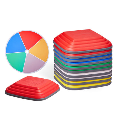 VEVOR Balance Stepping Stones for Kids, 10 PCS, Up to 220 lbs, Non-Slip Toddlers Sensory Stepping Stones, Obstacle Course Coordination Game Toys