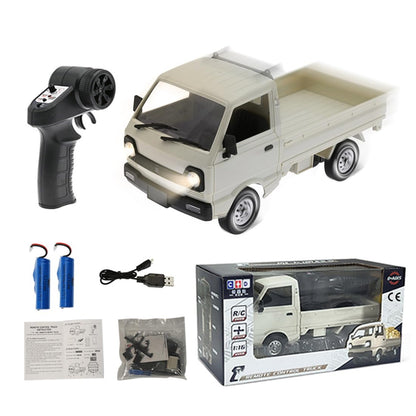 MindXplore WPL D12mini 1/16 RC Mini Drift Climbing Truck with Front Light, 2.4G Remote Control Car Kei Off Road Truck DIY, Rear Drive Hobby Grade Toy
