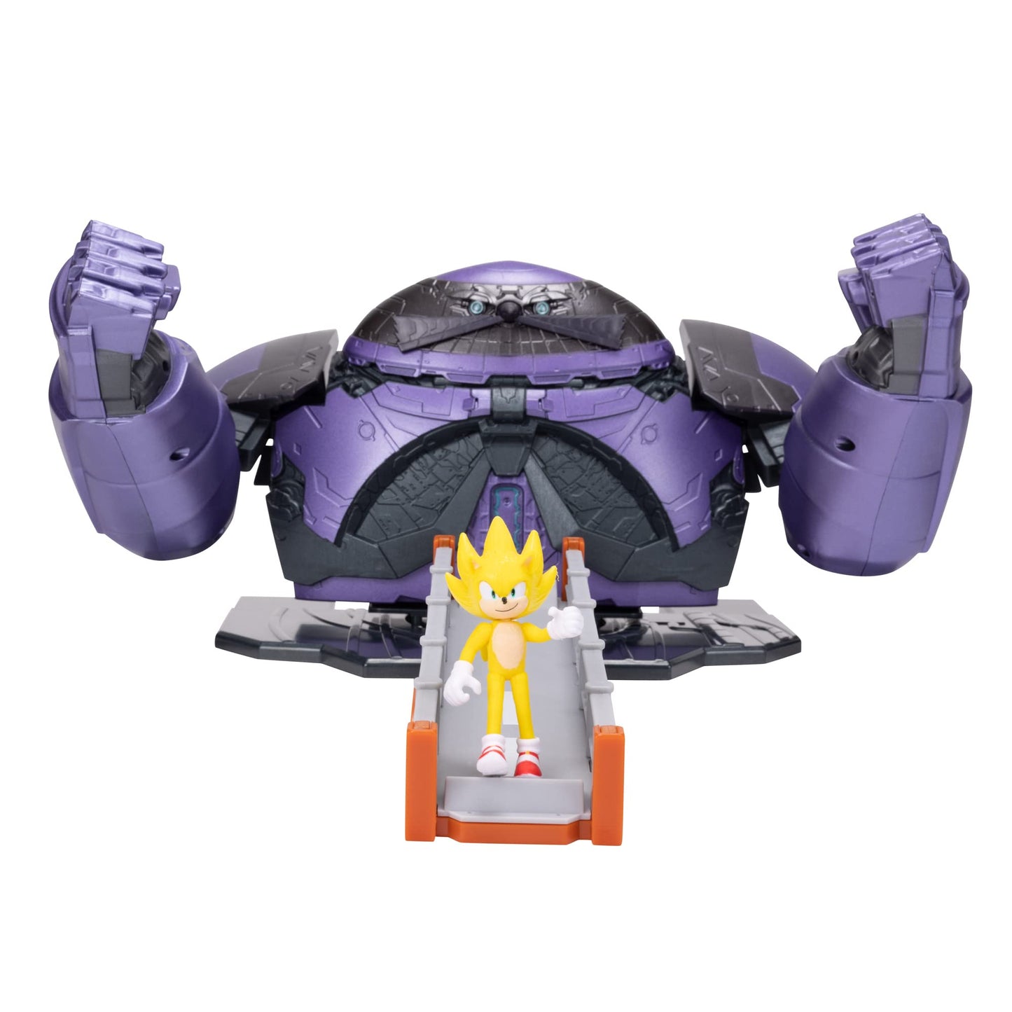 Sonic the Hedgehog 2 Movie Giant Eggman with Super Sonic 2.5" Action Figure Battle Playset
