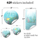 Little Hatchling Cute Sea Turtle Sea Life Baby Shower Sticker Bundle Kit - 429 pieces!!! Includes 60 2" Circle Stickers for Favors & Goodie Bags, 45