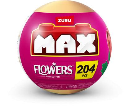 ZURU MAX Premium Garden Building Bricks Collection, Long Flowers Set with 2 Flowers, up to 233 Pieces, 10 Designs to Collect