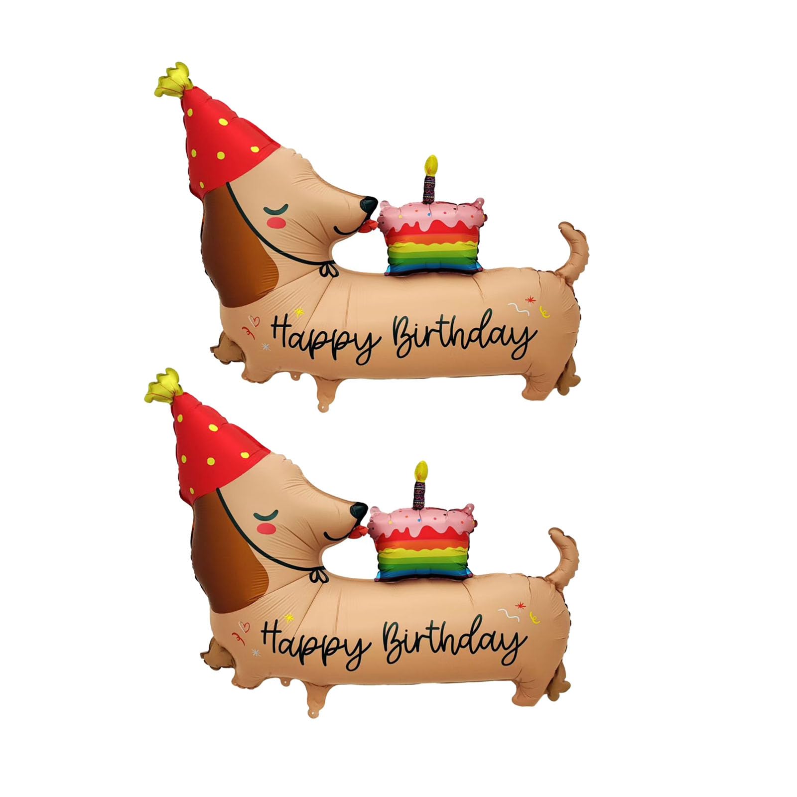 2 PCS Dog Foil Balloons Dachshund Dog Mylar Balloons Cute Puppy Balloon for Dogs Theme Birthday Party Decorations