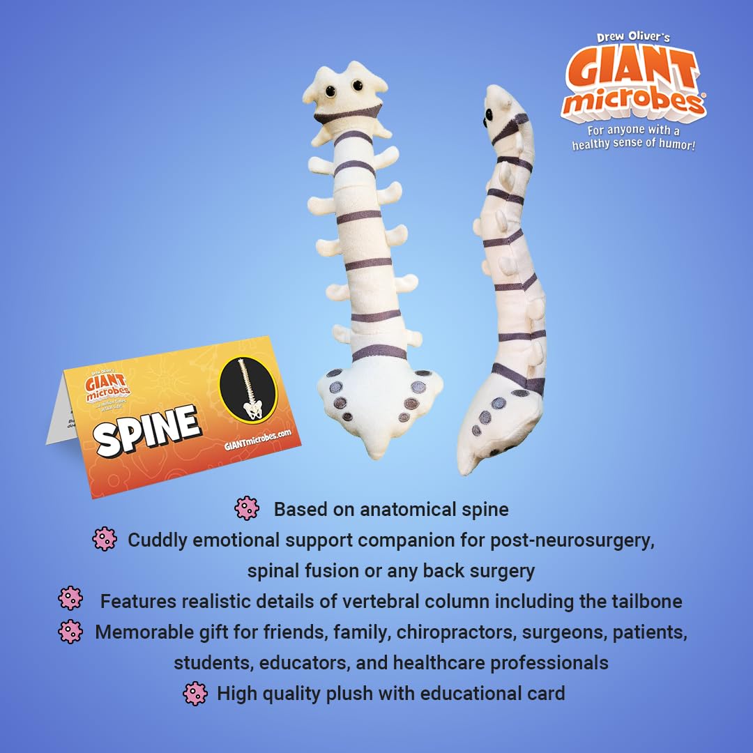 GIANT MICROBES Spine Plush, Spine Surgeon, Back Surgery Recovery, Anatomy Model, Neurology Gifts, Funny Chiropractor Gift, Neurosurgery Gifts, Back