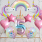 Unicorn Balloons Unicorn Birthday Party Decorations for Girls Foil Balloons Set Macaron and Rainbow Balloon Wedding Baby Shower Party Supplie (number