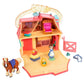 Disney Store Official Princess Micro Toy Set - Beauty & The Beast - Set Includes Micro Figures of Belle, Philippe, & her Cottage - Portable Playset