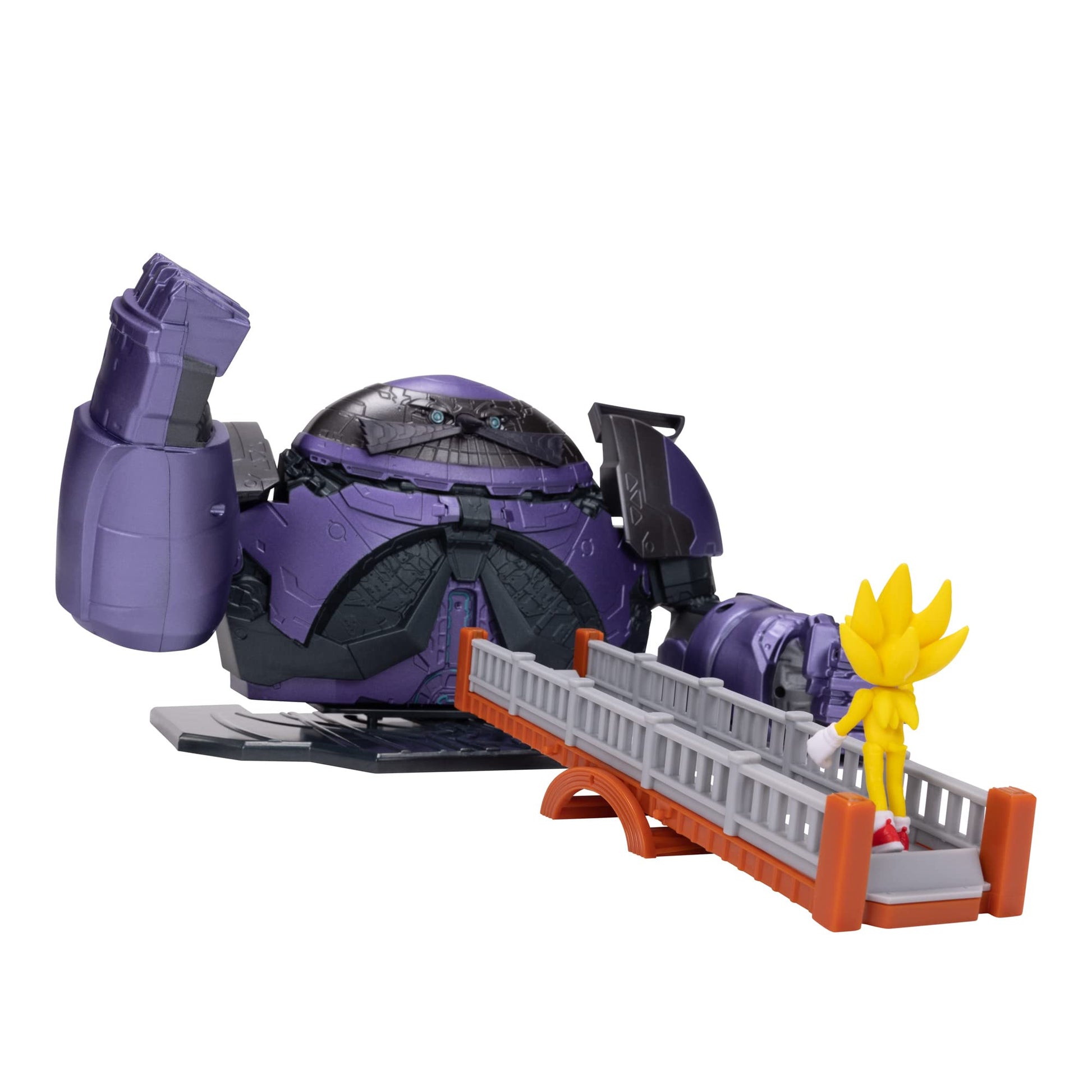 Sonic the Hedgehog 2 Movie Giant Eggman with Super Sonic 2.5" Action Figure Battle Playset