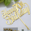 Sodasos Mirror acrylic Golden Happy 70th Birthday Cake Topper