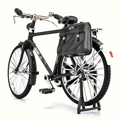 Veloshine Mini Vintage-Style Alloy Bicycle Model, Classic Black Figurine, Desktop Ornament, Manual Assembly, for Friends, Family