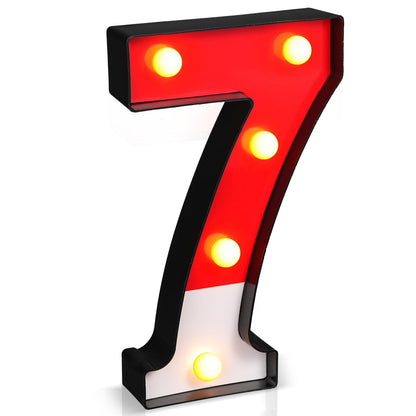 Mudder Red and White Light up Numbers Party Decorations, LED Anime Cartoon Pattern Glowing Numbers, Birthday Table Centerpieces Cartoon Animated