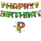 Plant vs. Zom-bies Party Backdrop Party Banner, Cake Topper, Cupcake Topper, Cup Cake Wrappers, Zombies Hanging Swirls and PVSZ Balloons for PVSZ