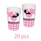 117 Pcs Pink Cartoon Party Dessert Plates Napkins Forks Tablecloth Cups Birthday Banner Tablecovers for Baby Shower Girls 1st 2nd 3rd 4th 5th Birthday