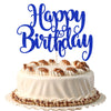 FmiyunEea Happy Birthday Cake Topper- Glitter Happy Birthday Cake Decor, Handmade Anniversary/Birthday Party Supplies (Deep blue)
