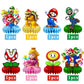 8Pcs Mario Table Centerpiece Birthday Party Supplies Double Side Table Decorations for Mario Themed Party Decorations