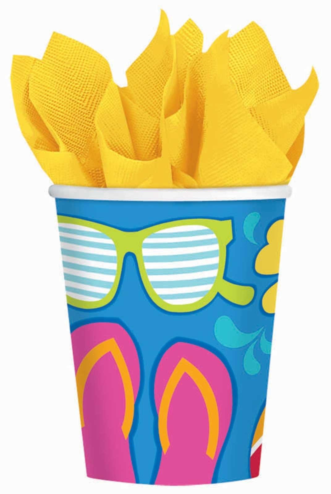 AmscanSummer Splash Party Cups, 9 oz., 18 Ct.