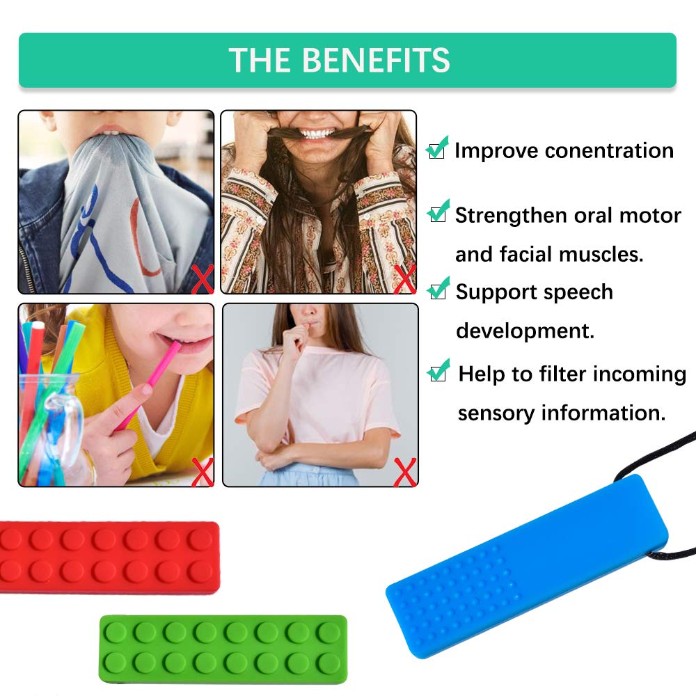 Chew Necklace, Sensory Chew Necklace Bundle for Kids with Teething, ADHD, Autism, Biting Needs, Oral Motor Chewy Teether, for Boys&Girls?