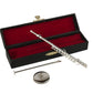 Dselvgvu Miniature Flute with Stand and Case Brass Mini Musical Instrument Replica Collectible Figurines Dollhouse Accessories Model Home Decorations
