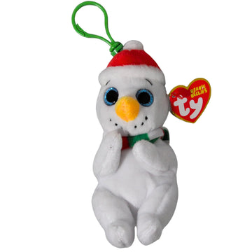 Ty Beanie Bellies (Key Clip) - Brrrnard The Snowman - Soft Plush Stuffed Animal