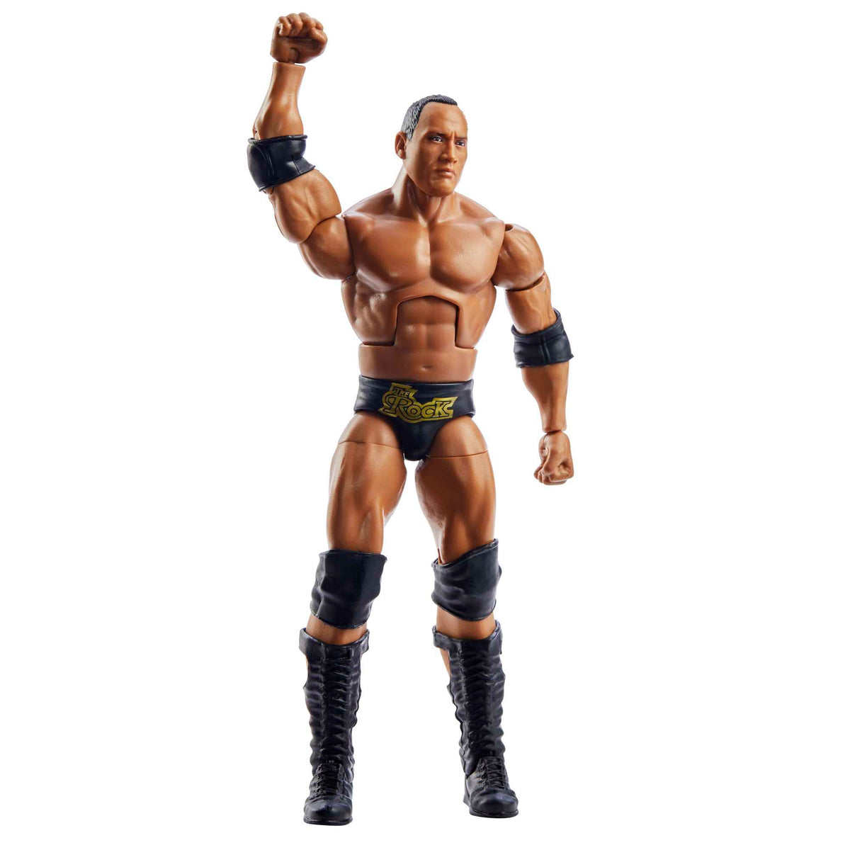 Mattel WWE The Rock WrestleMania Elite Collection Action Figure with Accessory & "Mean" Gene Okerlund Build-A-Figure Parts, 6-inch