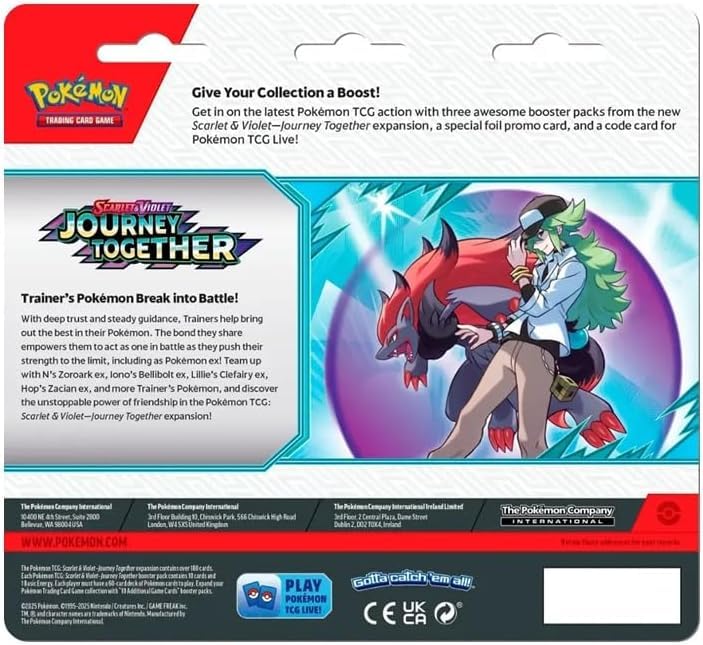 Pokemon Trading Card Game TCG Scarlet & Violet Journey Together Three Booster Blister Packs (Yanmega Promo Card)