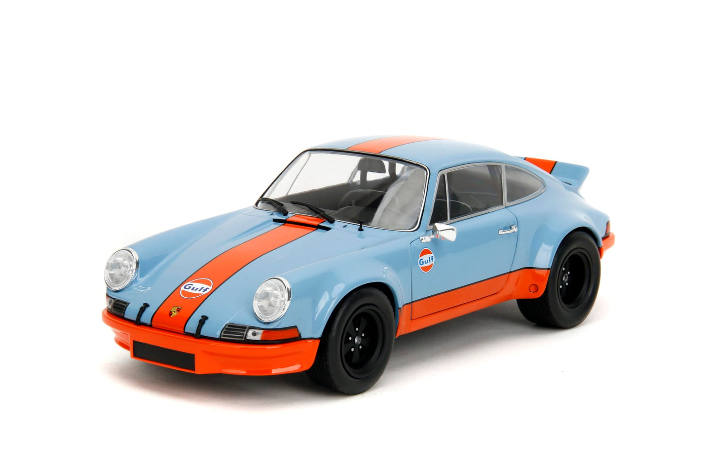 Jada Pink Slips 1973 Porsche 911 RSR - 1:18 Scale Diecast Model with Gulf Livery, Opening Doors and Working Steering - for Collectors and Enthusiasts